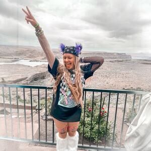 Trippy Alice in Wonderland Inspired Rave Shirt- S